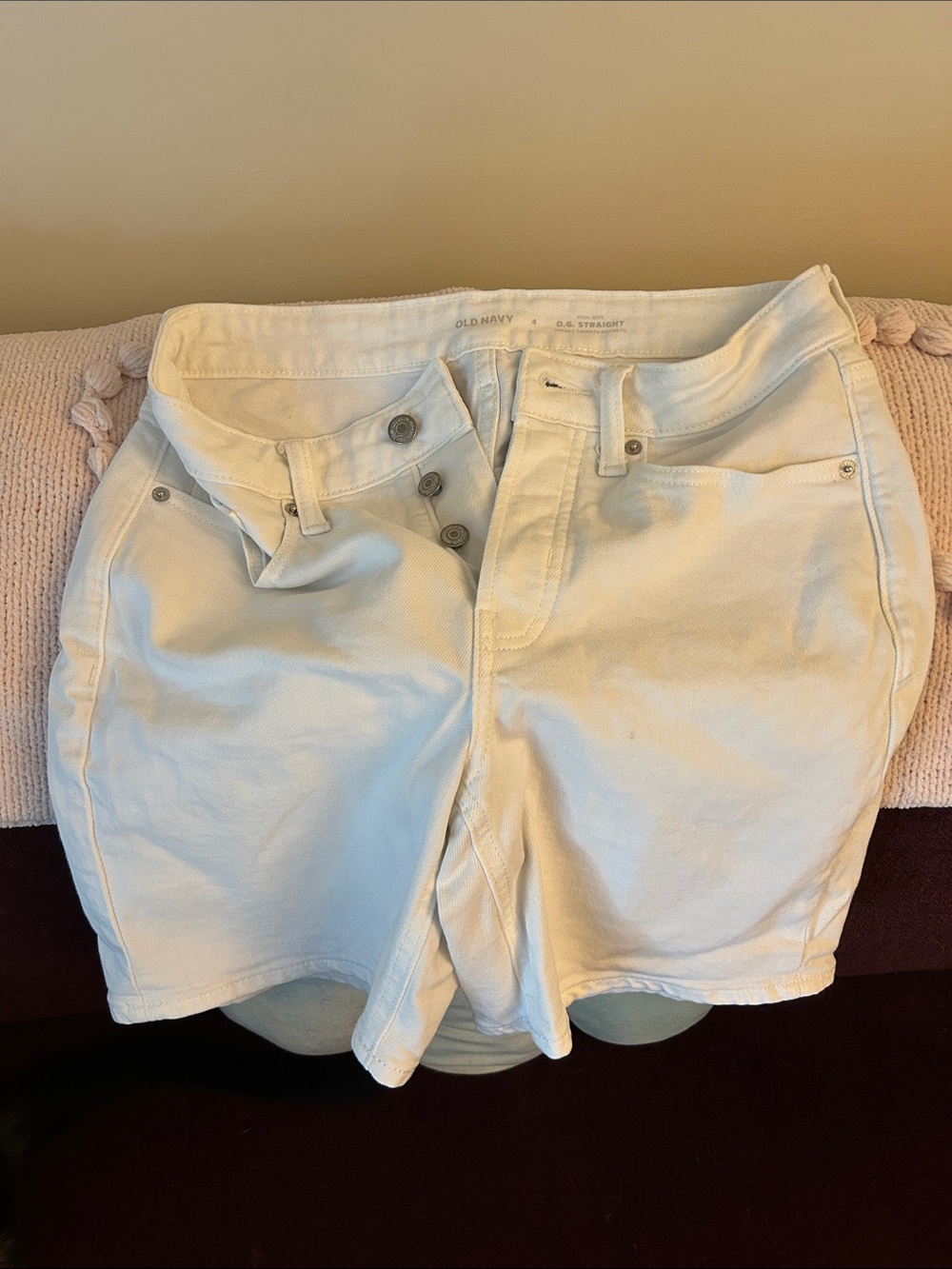 Old Navy White Button-Fly Women's Denim Shorts